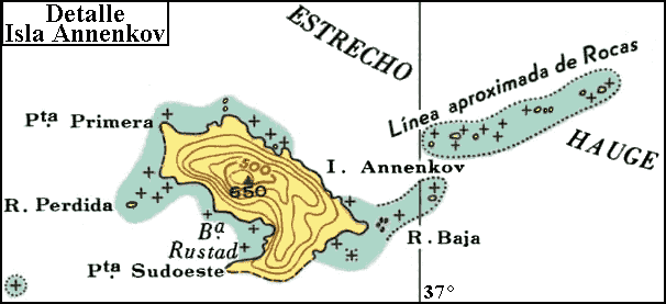 Archipi&eacute;lago de las Georgias del Sur: Mapa de la isla Annenkov