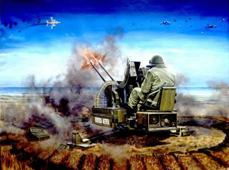 Cuadro "Artiller&iacute;a Antia&eacute;rea Fierro 3" / Exequiel Mart&iacute;nez - Resistencia - Chaco - Argentina - Fuente: Exequiel Mart&iacute;nez